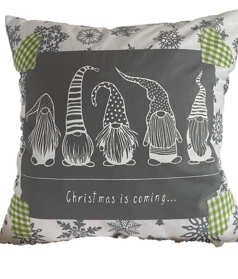 Weihnachtliche Kissenhülle * Landhausstil Kissenbezug * Dekokissen *grau/weiß
