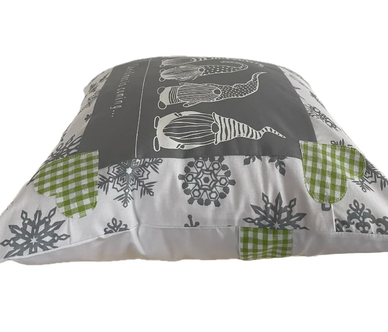 Weihnachtliche Kissenhülle * Landhausstil Kissenbezug * Dekokissen *grau/weiß
