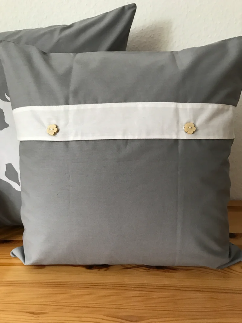 1x Weihnachtliche Landhausstil Kissenhülle * Kissenbezug * Dekokissen *Hirsch*grau/weiß