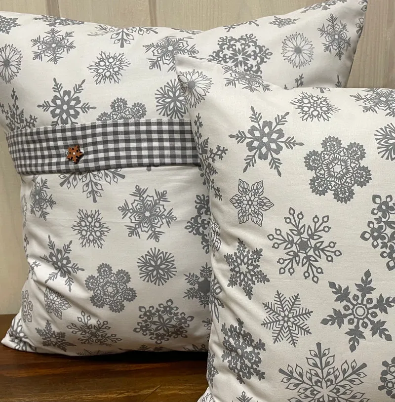 1x Weihnachtliche Landhausstil Kissenhülle * Kissenbezug * Dekokissen * weiß/grau