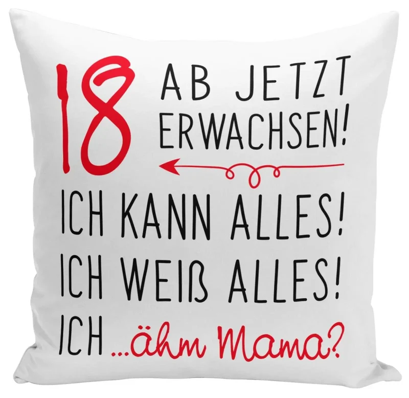 Kissen - 18 ab jetzt erwachsen!