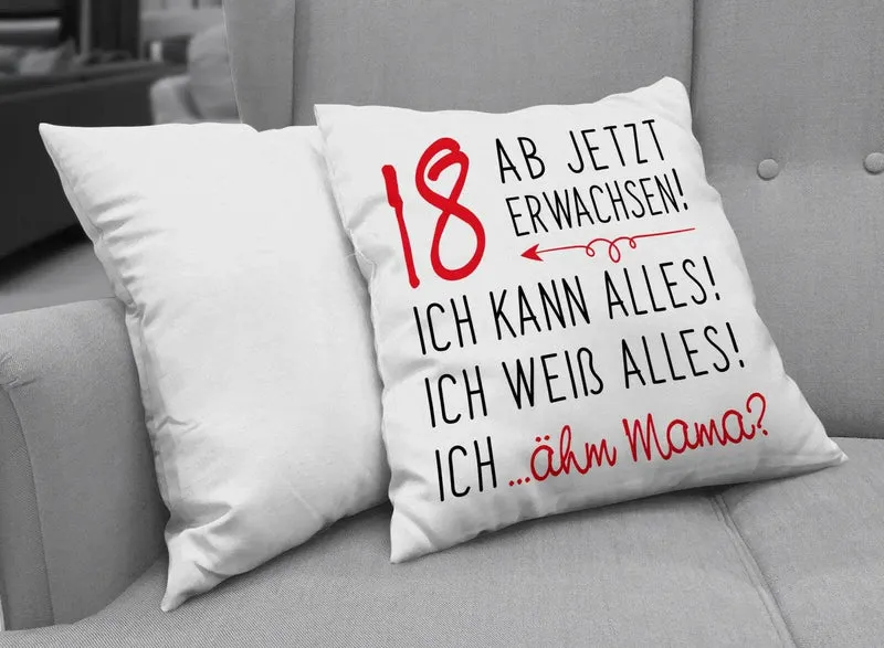 Kissen - 18 ab jetzt erwachsen!