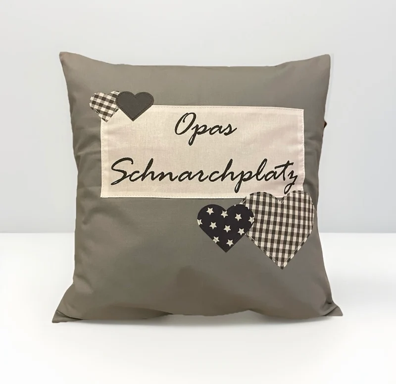 Landhausstil Kissenhülle * Kissenbezug * Dekokissen grau * Opas Schnarchplatz *