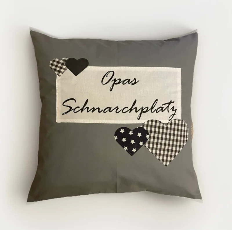 Landhausstil Kissenhülle * Kissenbezug * Dekokissen grau * Opas Schnarchplatz *