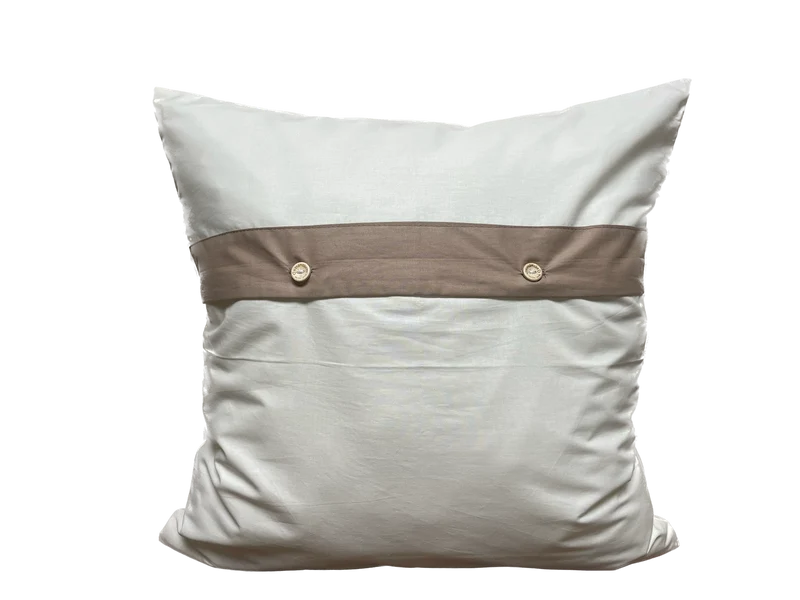 Maritime Kissenhülle, Landhausstil Dekokissen * Heimathafen * blau/weiß/beige