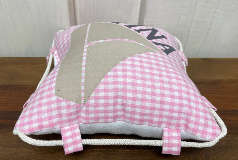 Namenskissen, Kuschelkissen, Kissen Geburt, Kinderkissen, Segelboot 25x25cm.