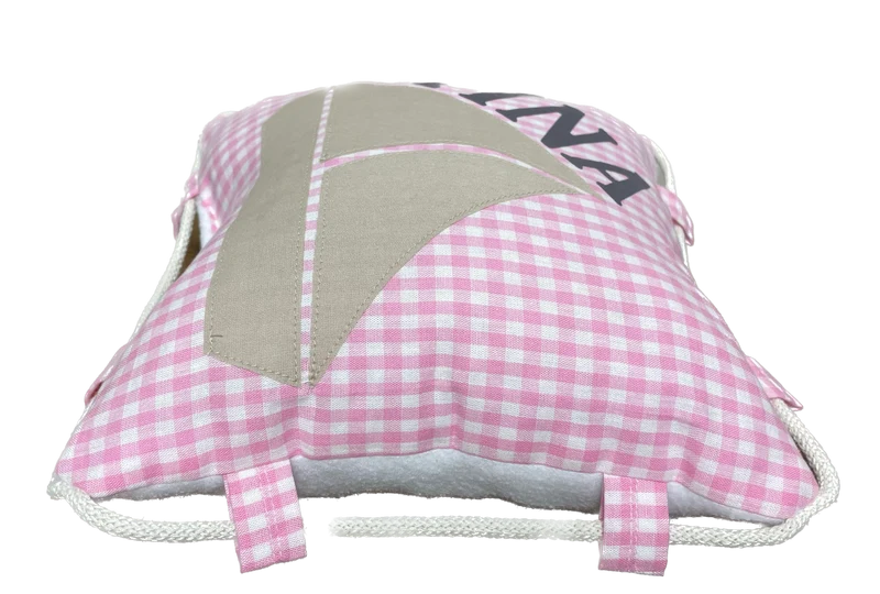 Namenskissen, Kuschelkissen, Kissen Geburt, Kinderkissen, Segelboot 25x25cm.