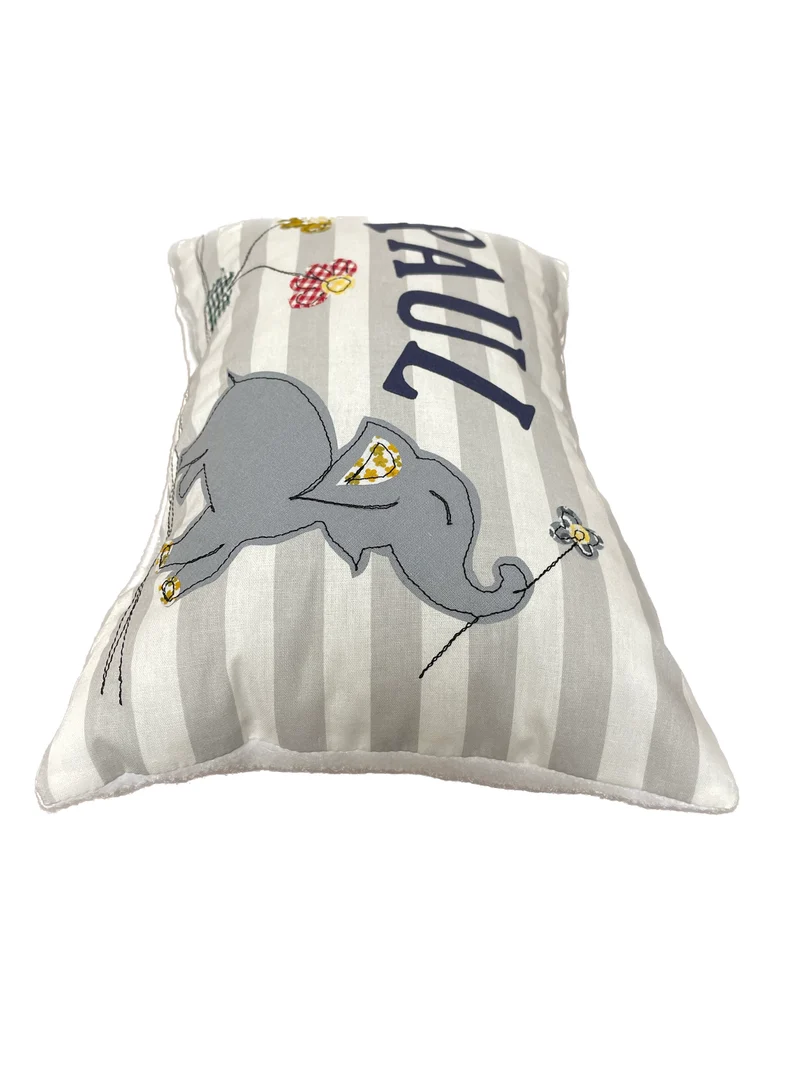 Namenskissen, Kuschelkissen, Kissen Geburt, Kinderkissen, Elefant 20x30cm.
