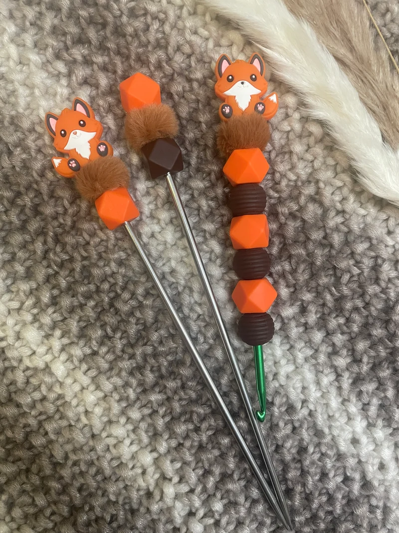 Häkelnadel Fuchs Amigurumisticks orange braun Set