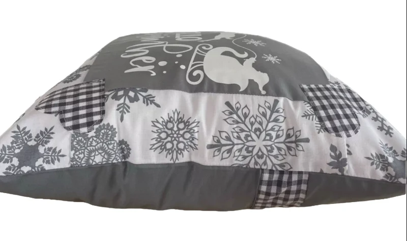 Weihnachtliche Kissenhülle * Landhausstil Kissenbezug * Dekokissen *grau/weiß