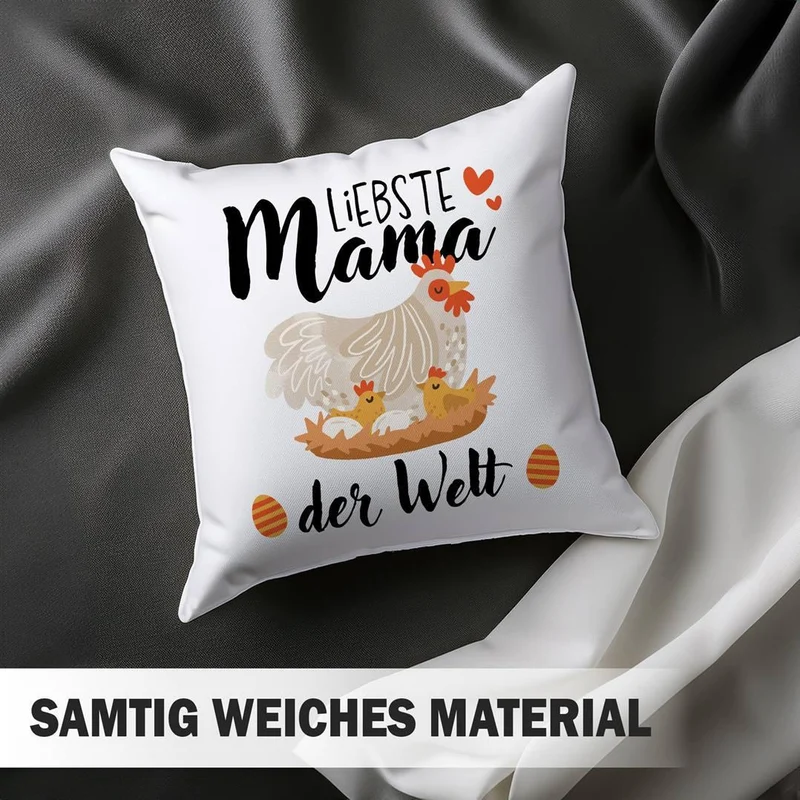 Kissen - Liebste Mama der Welt (Hühner)