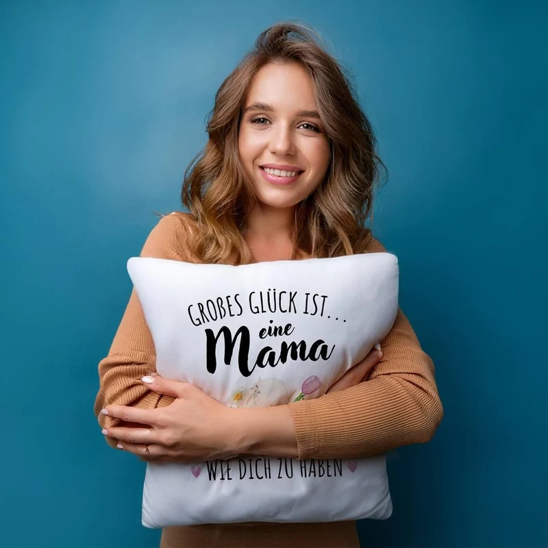Hasen Kissen - Großes Glück ist eine Mama wie Dich zu haben