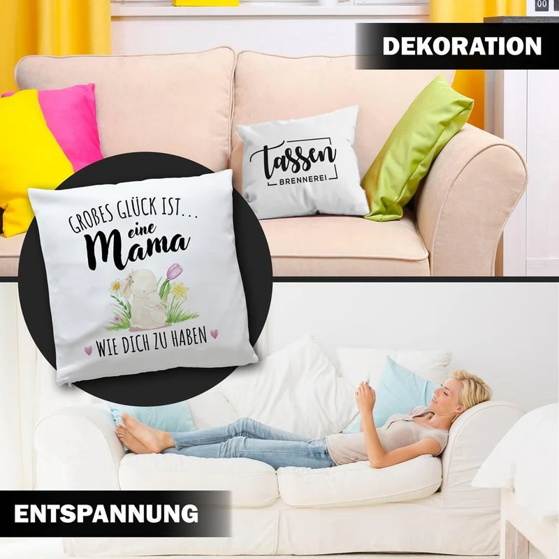 Hasen Kissen - Großes Glück ist eine Mama wie Dich zu haben