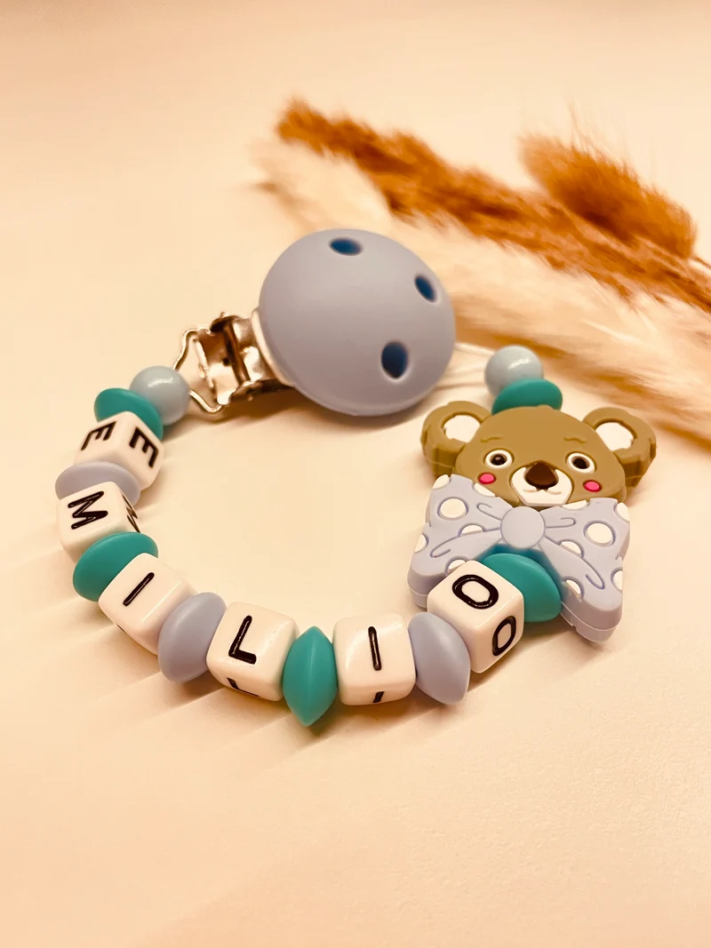 Schnullerkette Koala blau türkis