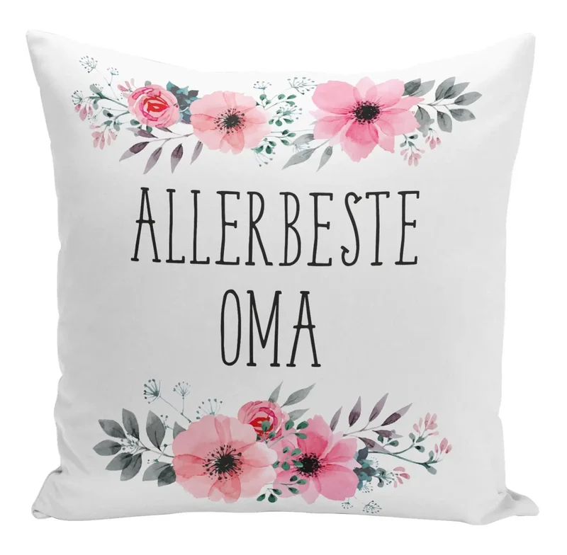 Kissen - Allerbeste Oma mit Blümchen