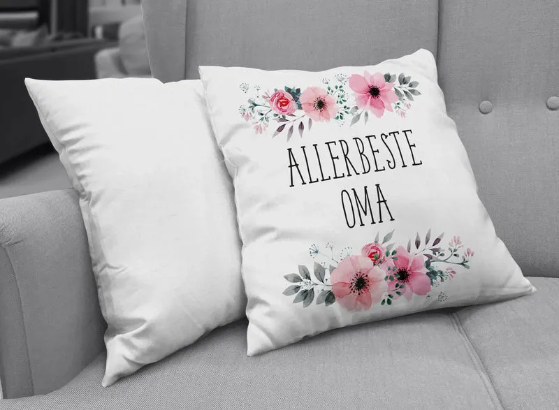 Kissen - Allerbeste Oma mit Blümchen