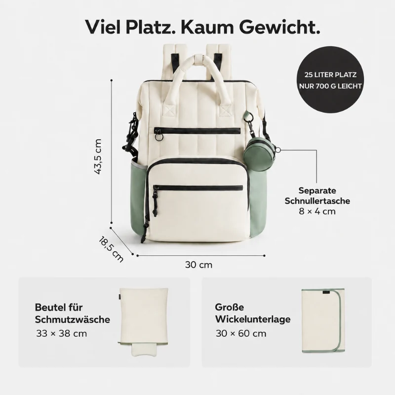 Wickelrucksack & Wickeltasche 25 L