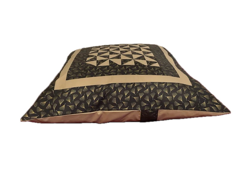 Patchwork Kissenhülle, Landhausstil Kissenbezug, grau/beige 50x50cm