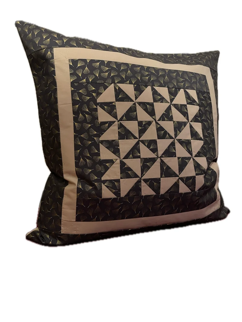 Patchwork Kissenhülle, Landhausstil Kissenbezug, grau/beige 50x50cm