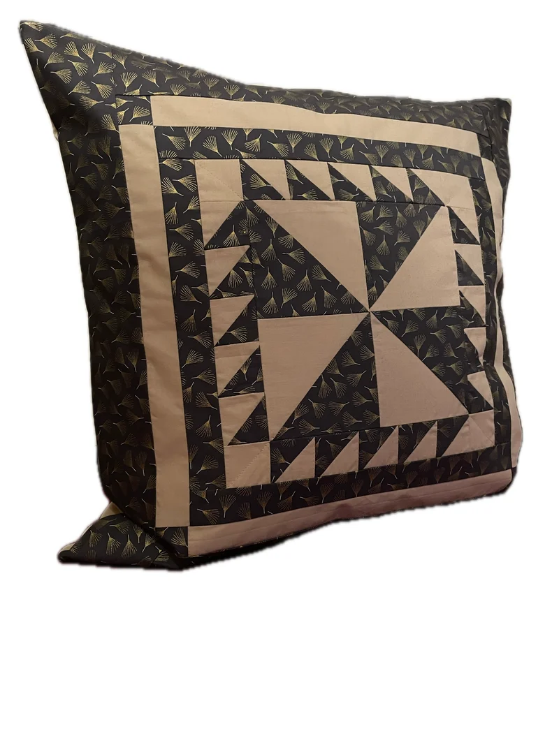 Patchwork Kissenhülle, Landhausstil Kissenbezug, grau/beige 50x50cm