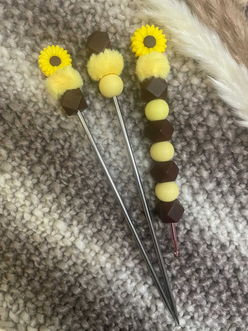 Häkelnadel Sonnenblume Amigurumisticks braun gelb Set