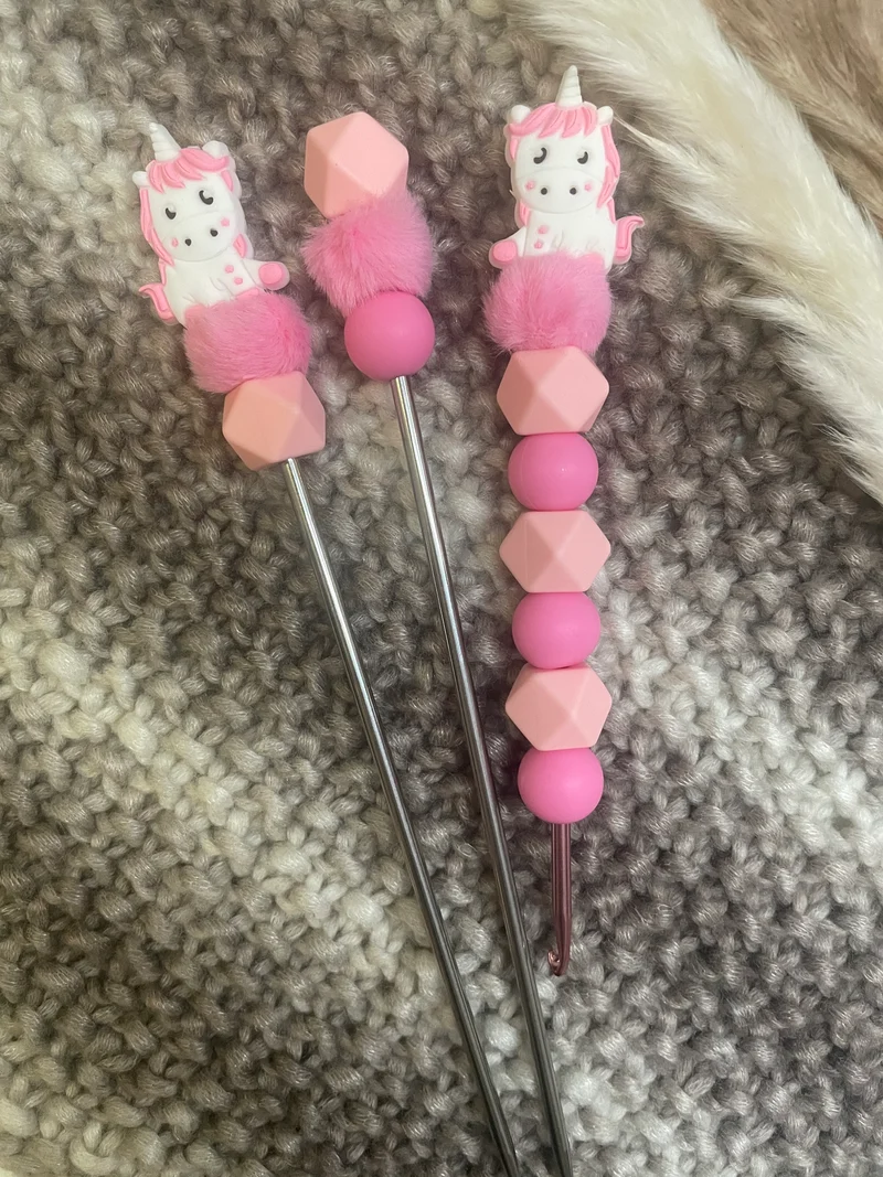 Häkelnadel Einhorn Amigurumisticks pink rosa Set