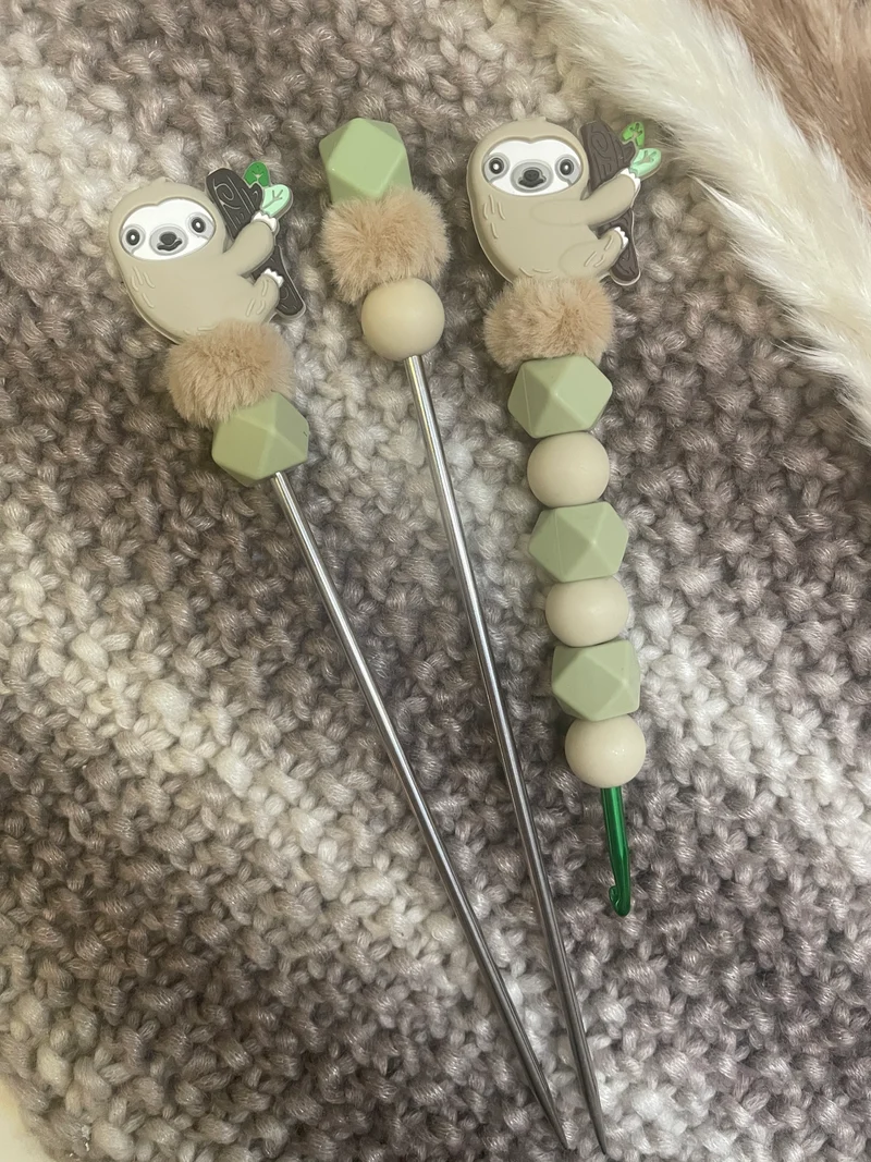 Häkelnadel Faultier Amigurumisticks beige lint Set