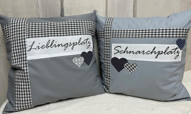 Landhausstil Kissenhülle * Kissenbezug * Dekokissen * Schnarchplatz* grau