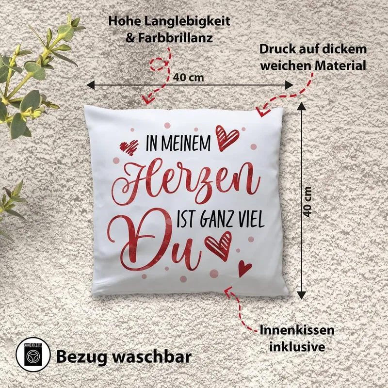 Kissen - In meinem Herzen ist ganz viel Du