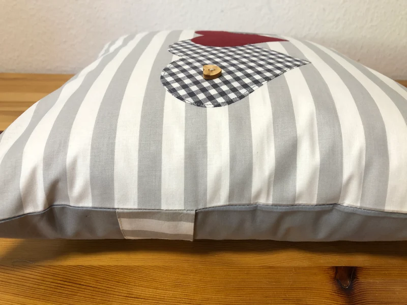 Landhausstil Kissenhülle * Kissenbezug * Dekokissen * Herzen *
