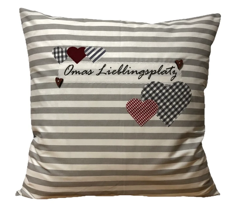 1x Landhausstil Kissenhülle * Kissenbezug * Dekokissen * Omas Lieblingsplatz *