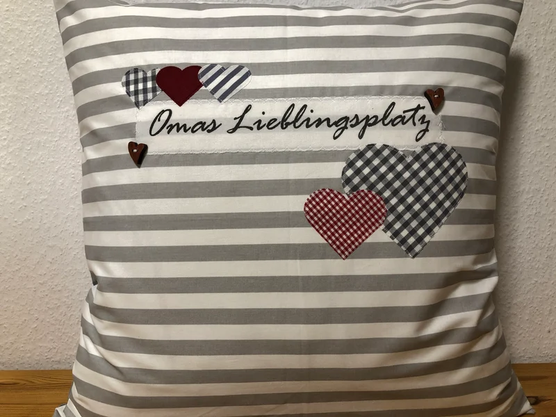 1x Landhausstil Kissenhülle * Kissenbezug * Dekokissen * Omas Lieblingsplatz *