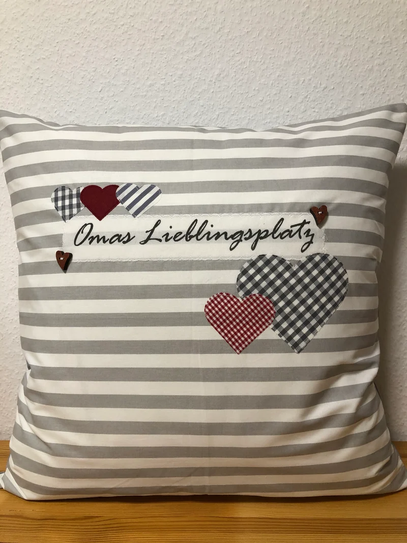 1x Landhausstil Kissenhülle * Kissenbezug * Dekokissen * Omas Lieblingsplatz *