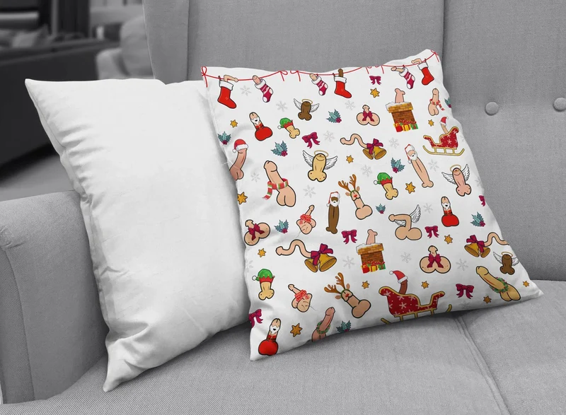 Kissen - Weihnachten Penis Wimmelbild