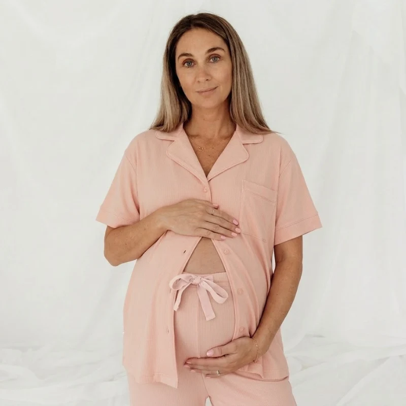 Schwangerschafts-Pyjama 3-teiliges Set