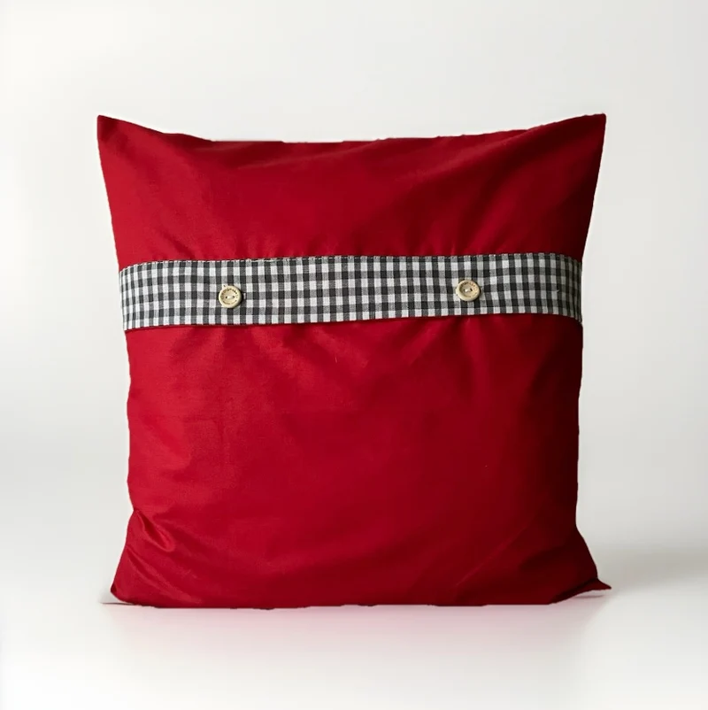 Weihnachtliche Kissenhülle * Landhausstil Kissenbezug * Dekokissen *rot/grau