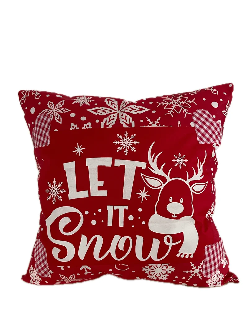 Weihnachtliche Kissenhülle * Landhausstil Kissenbezug * Dekokissen *rot/weiß