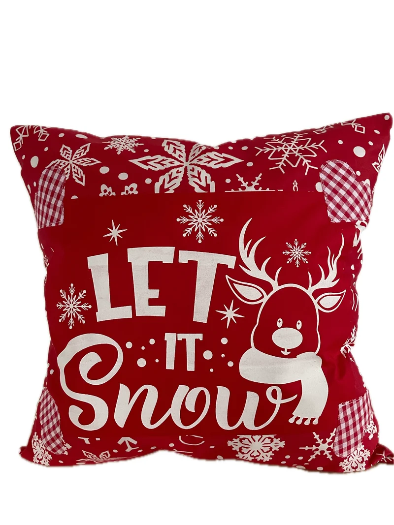 Weihnachtliche Kissenhülle * Landhausstil Kissenbezug * Dekokissen *rot/weiß