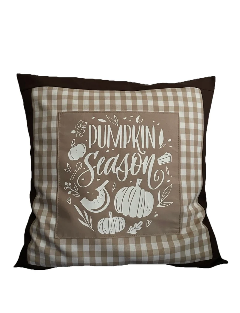Landhausstil Kissenhülle, Kissenbezug, Dekokissen *Herbst* Braun/beige kariert