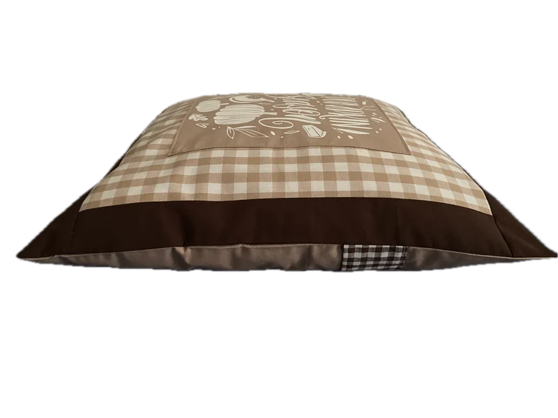 Landhausstil Kissenhülle, Kissenbezug, Dekokissen *Herbst* Braun/beige kariert