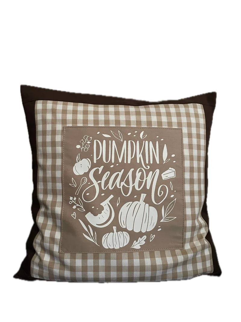 Landhausstil Kissenhülle, Kissenbezug, Dekokissen *Herbst* Braun/beige kariert