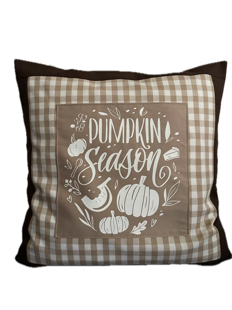 Landhausstil Kissenhülle, Kissenbezug, Dekokissen *Herbst* Braun/beige kariert