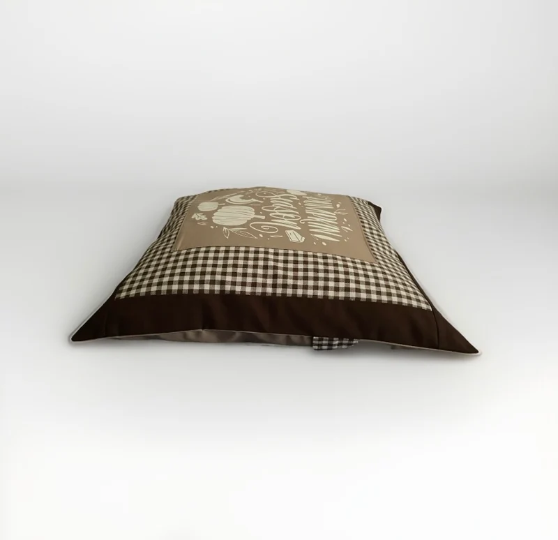 Landhausstil Kissenhülle, Kissenbezug, Dekokissen, Braun/beige kariert