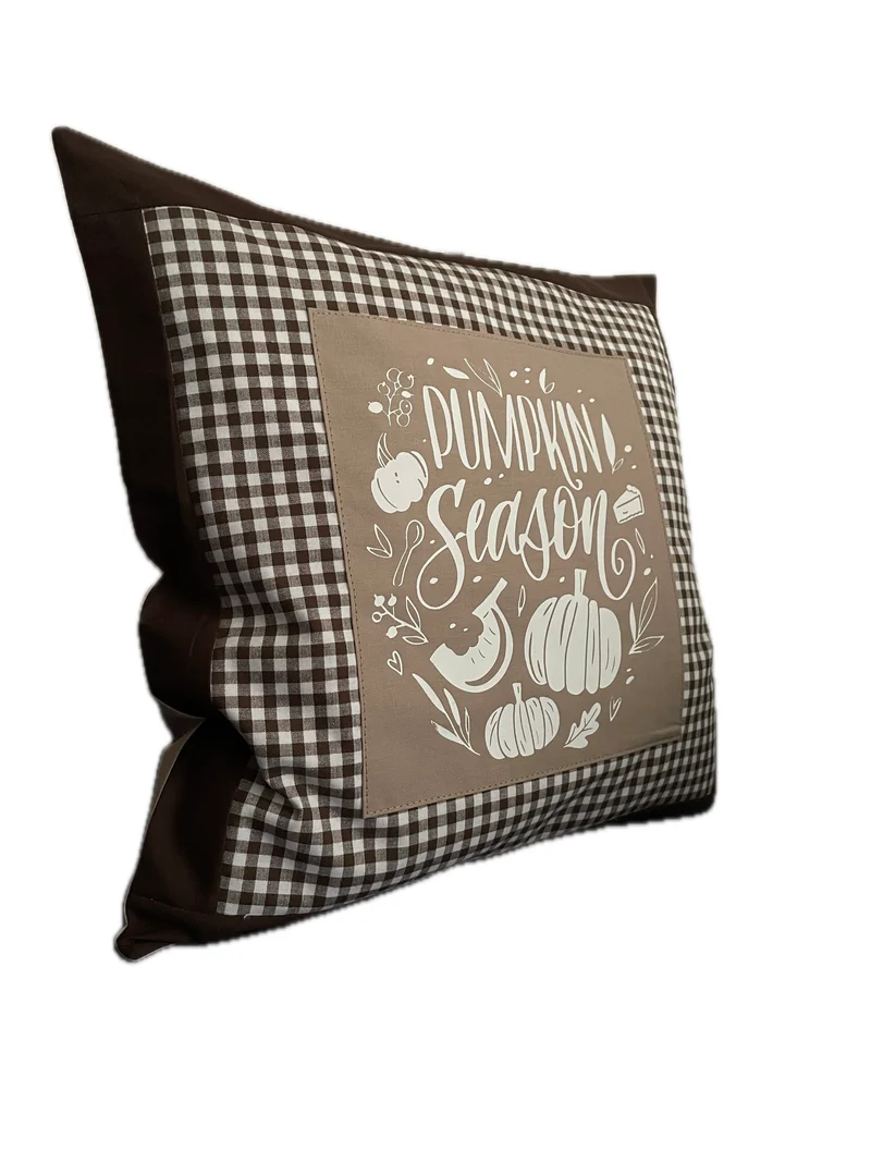 Landhausstil Kissenhülle, Kissenbezug, Dekokissen, Braun/beige kariert