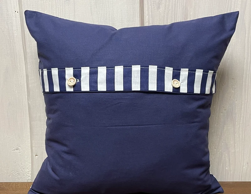Maritime Kissenhülle, Landhausstil Kissenbezug * Kompass * blau/weiß