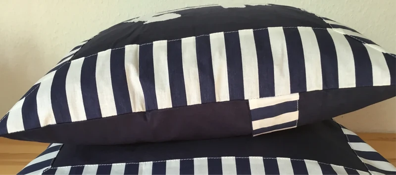 Maritime Kissenhülle, Landhausstil Kissenbezug *Anker* blau/weiß