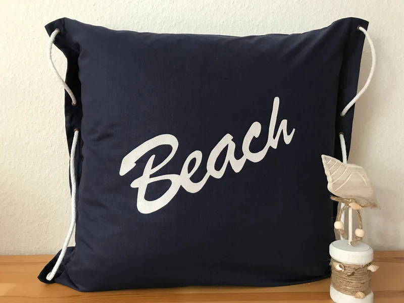 Maritime Kissenhülle, Landhausstil Kissenbezug * Beach * blau/weiß