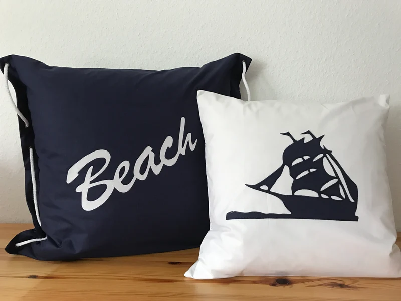 Maritime Kissenhülle, Landhausstil Kissenbezug * Beach * blau/weiß
