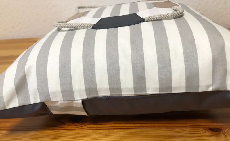 Maritime Kissenhülle, Landhausstil Kissenbezug * Rettungsring * grau/weiß/beige