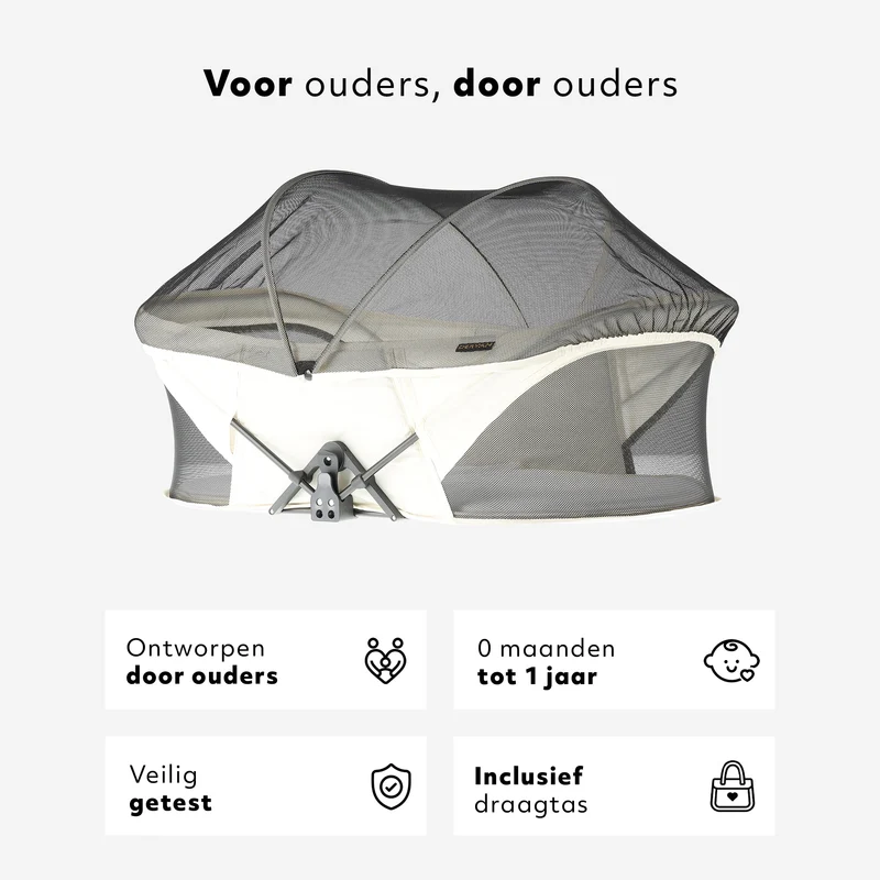 Deryan Infant Deluxe BabyBox Campingbedje - Cream + Inclusief Matras en klamboe